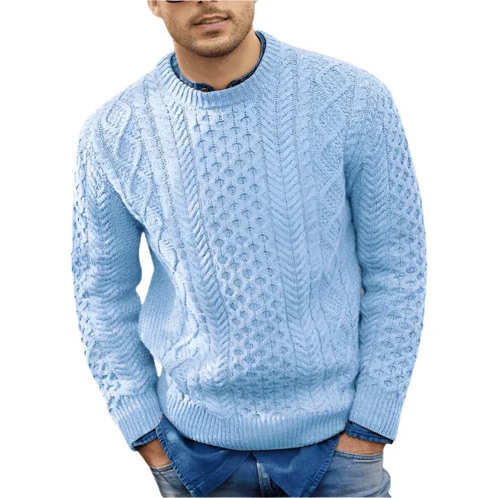 Callum Men's Sweater – Warm, Elegant Cable-Knit Pullover for Cozy Winters