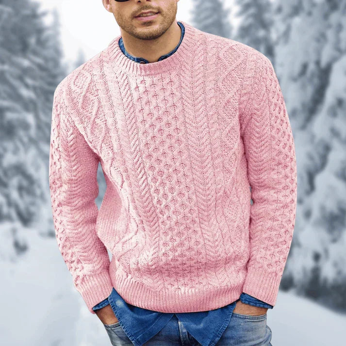 Callum Men's Sweater – Warm, Elegant Cable-Knit Pullover for Cozy Winters