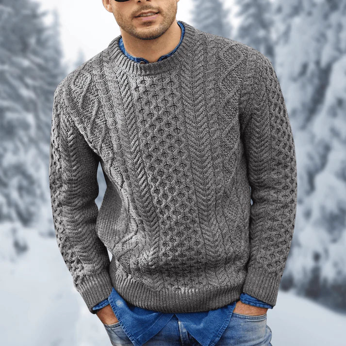 Callum Men's Sweater – Warm, Elegant Cable-Knit Pullover for Cozy Winters