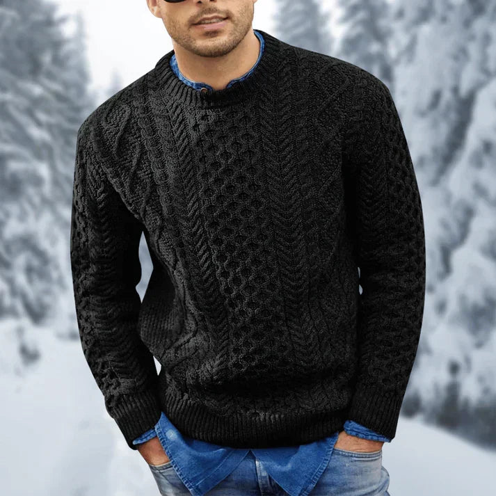 Callum Men's Sweater – Warm, Elegant Cable-Knit Pullover for Cozy Winters