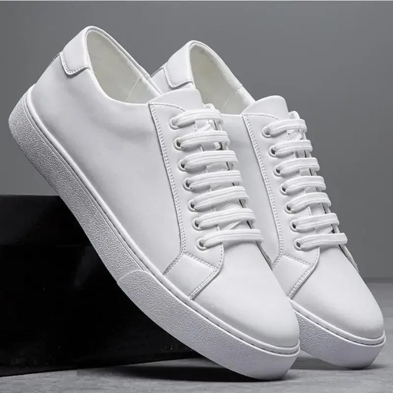 Marco Men's Leather Sneakers – Sleek Genuine Leather Sneakers with a Cushioned Sole and Timeless Design