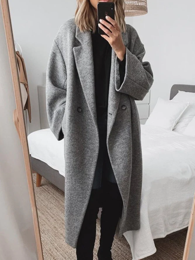 Vivienne Women's Coat – Long Wool-Blend, Oversized Cut, Elegant & Modern