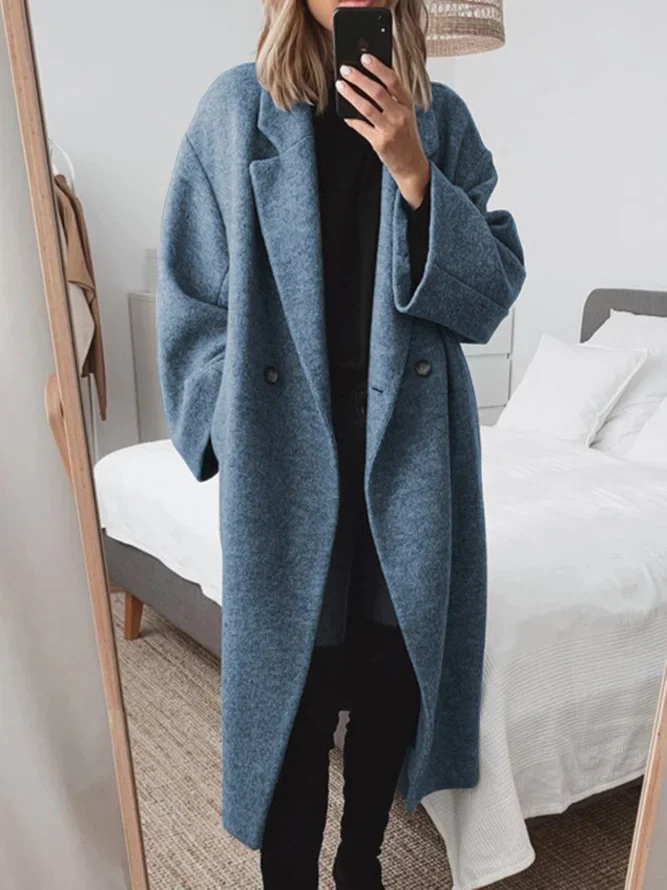 Vivienne Women's Coat – Long Wool-Blend, Oversized Cut, Elegant & Modern