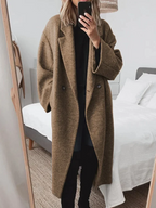 Vivienne Women's Coat – Long Wool-Blend, Oversized Cut, Elegant & Modern