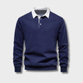 Nathaniel Men's Polo Sweater – Long-Sleeve Breathable Knit with a Classic Collar & Timeless Style