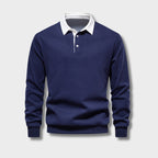 Nathaniel Men's Polo Sweater – Long-Sleeve Breathable Knit with a Classic Collar & Timeless Style