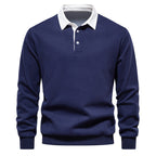 Nathaniel Men's Polo Sweater – Long-Sleeve Breathable Knit with a Classic Collar & Timeless Style