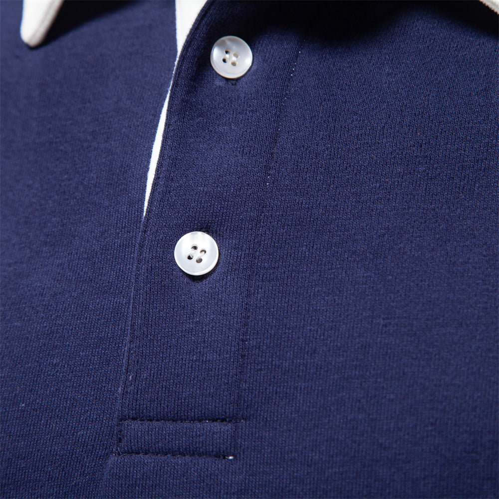 Nathaniel Men's Polo Sweater – Long-Sleeve Breathable Knit with a Classic Collar & Timeless Style