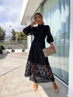 Aurora Elegant Women's Dress – Lace Dress with Long Sleeves for a Chic Night Out