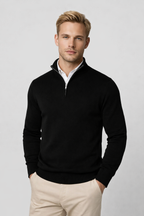 Marcus Men's Half-Zip Sweater – Stand Collar, Soft Knit & Smart-Casual Style