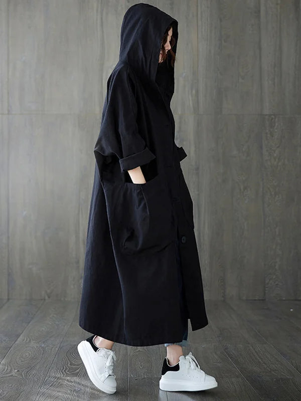 Adeline Women's Trench Coat – Long Hooded Coat with an Elegant Fit for Rainy Days