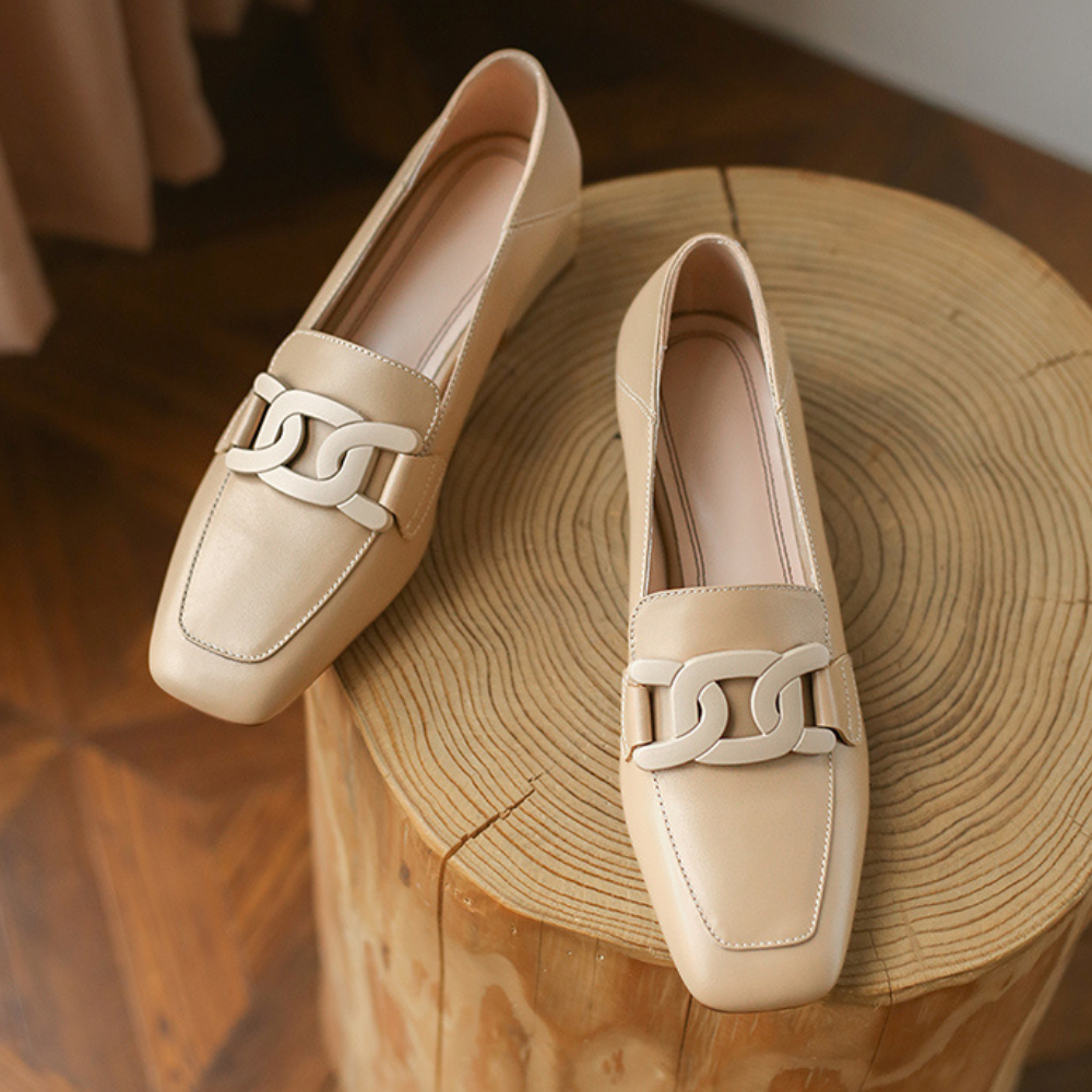Marielle Women's Mary Jane Loafers – Leather Shoes with a Chunky Heel for All-Day Comfort