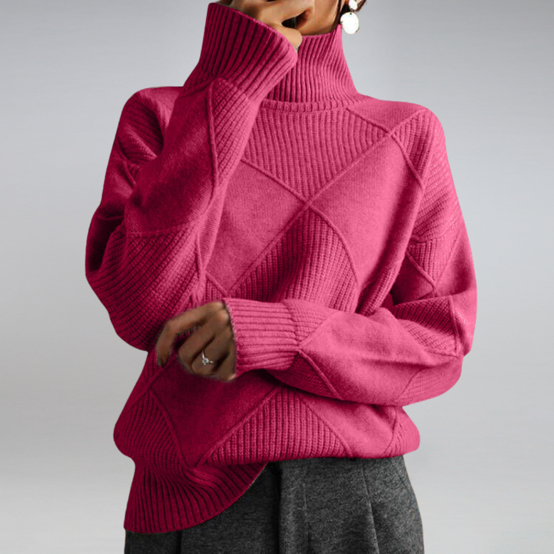 Josephine Women's Sweater – Elegant Cashmere Turtleneck, Soft & Cozy for Winter Comfort