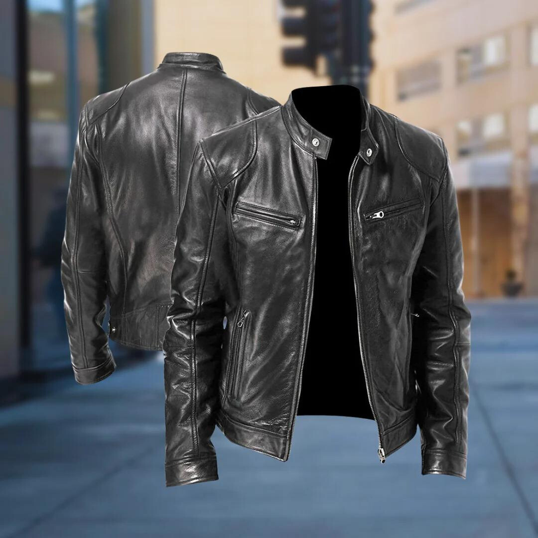 Marcus Men's Leather Jacket – Sleek & Long-Lasting Bomber with a Modern, Comfortable Style