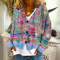 Rosalie Bohemian Cardigan – Multicolor Cardigan with Floral Embroidery and a Loose, Relaxed Fit