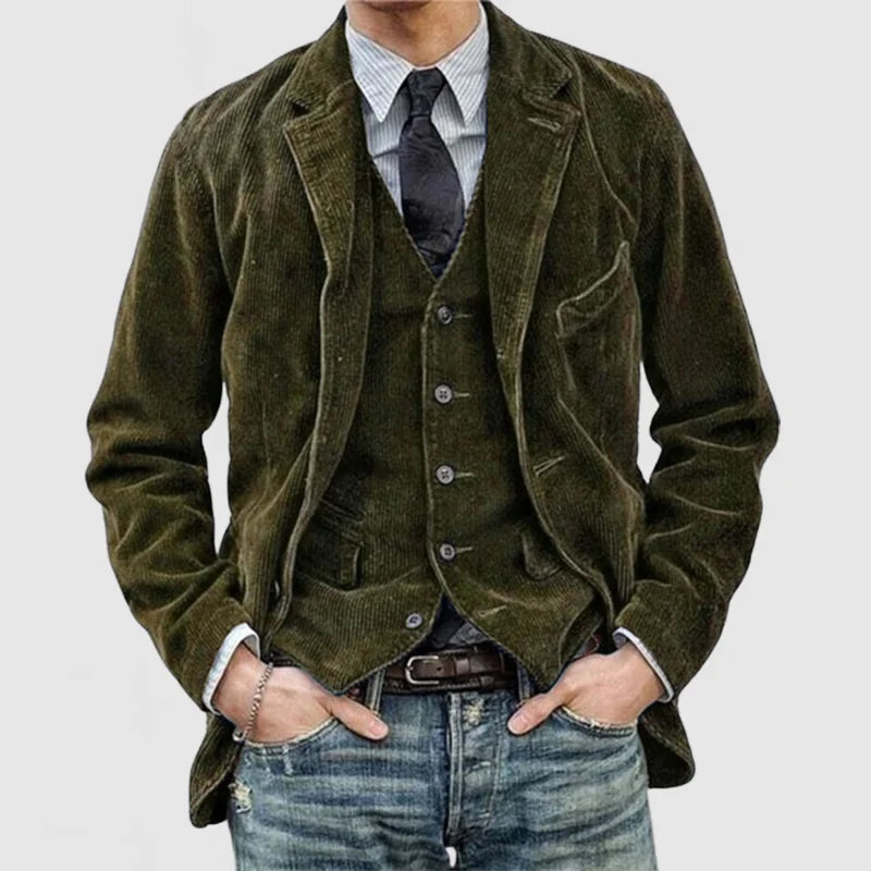 Nathaniel Men's Corduroy Blazer – Elegant, Warm & Versatile with a Modern Vest