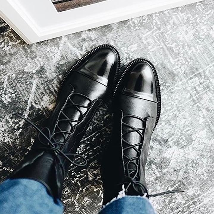 Selene Women's Boots – Elegant Heeled Lace-Up Boots in Premium Leather