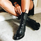 Selene Women's Boots – Elegant Heeled Lace-Up Boots in Premium Leather