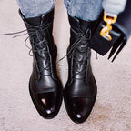 Selene Women's Boots – Elegant Heeled Lace-Up Boots in Premium Leather