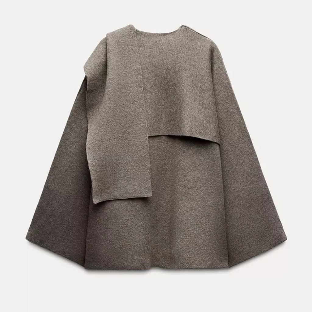 Sienna Women's Poncho – Asymmetric Wool Design, Chic and Perfect for Winter Warmth