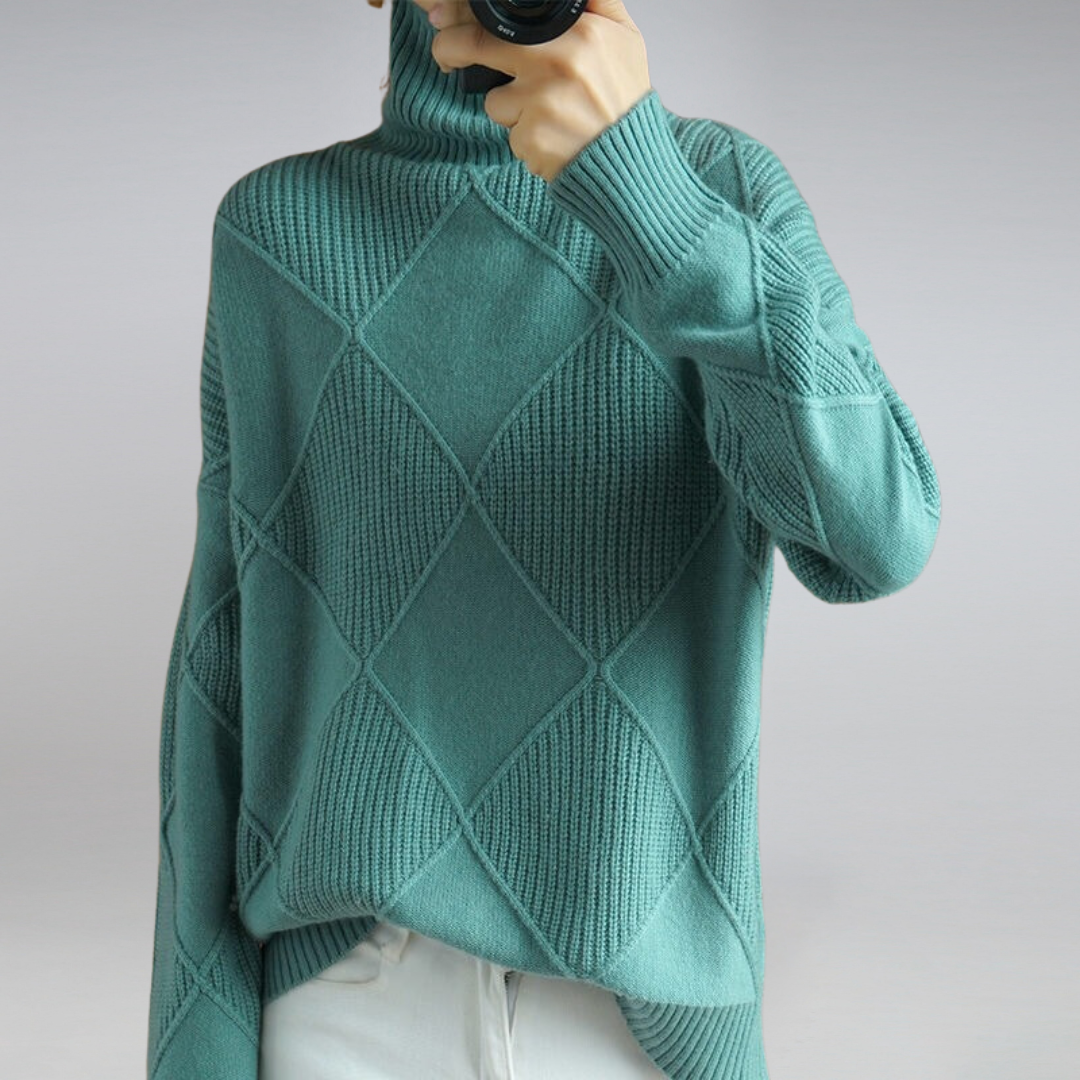Josephine Women's Sweater – Elegant Cashmere Turtleneck, Soft & Cozy for Winter Comfort