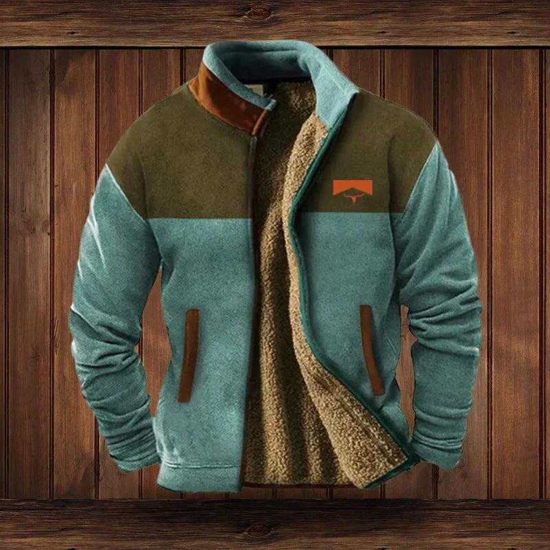 Elliot Warm Western-Style Jacket – Fleece Lining & Tribal-Inspired Patterns for Cozy Winter Warmth
