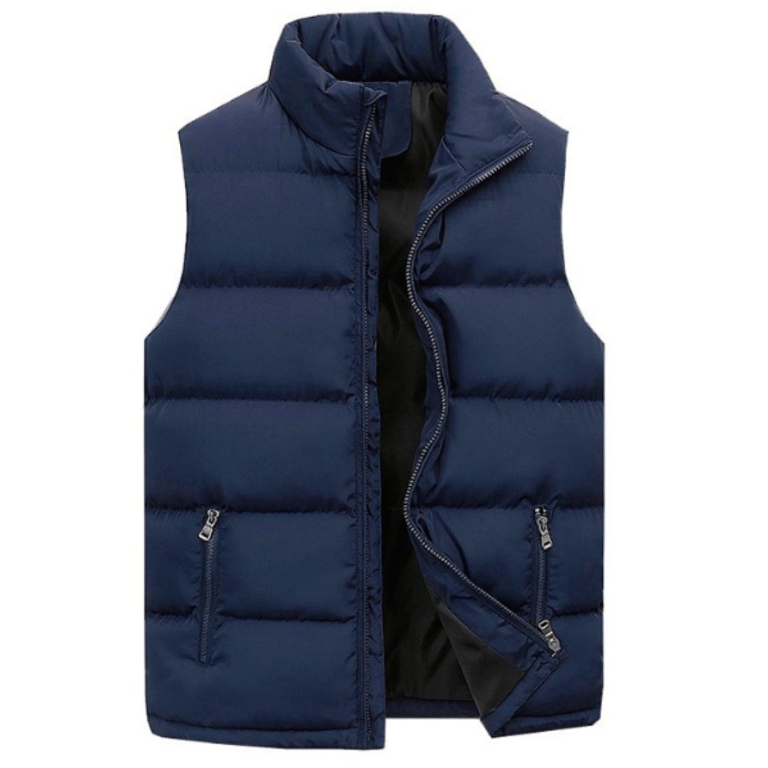 Milo Men's Vest – Lightweight, Waterproof Sleeveless Puffer with High Zip Collar