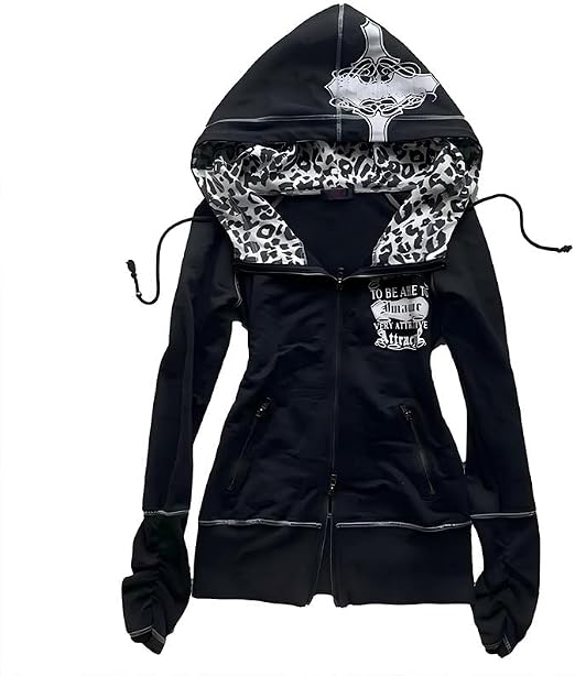 Vivienne Women's Leopard Print Hoodie – Slim Fit, Y2K Style & Soft Fabric
