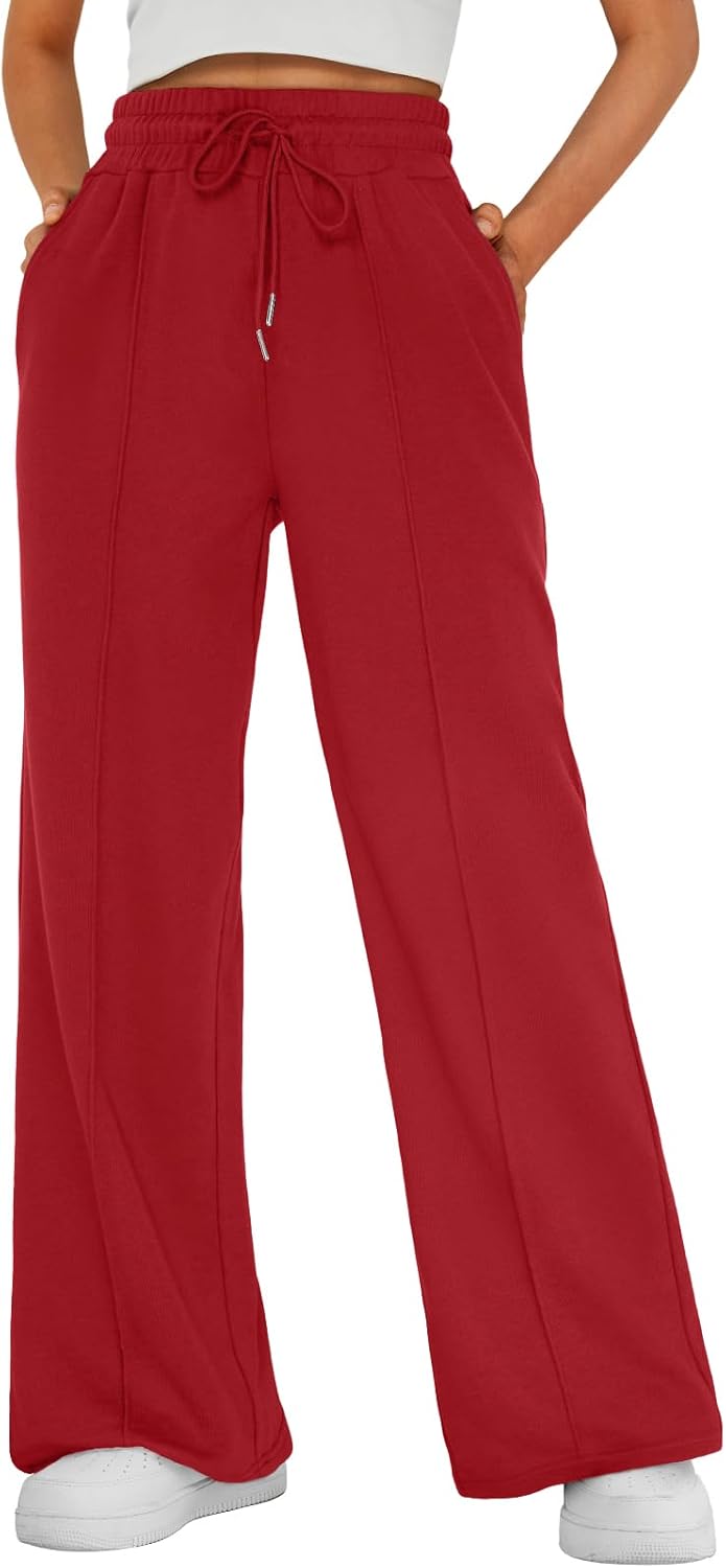 Lucy Women's Wide-Leg Sweatpants – High Waist, Drawstring & Side Pockets