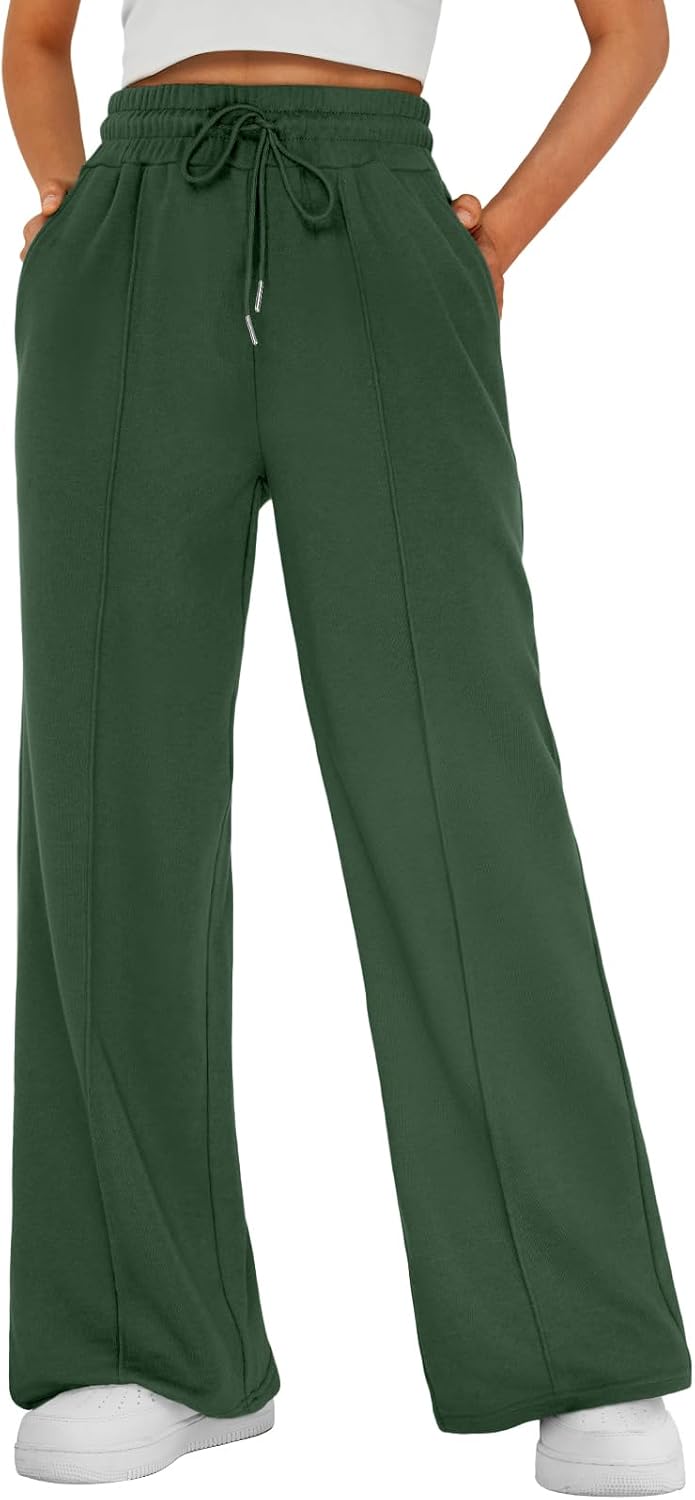 Lucy Women's Wide-Leg Sweatpants – High Waist, Drawstring & Side Pockets