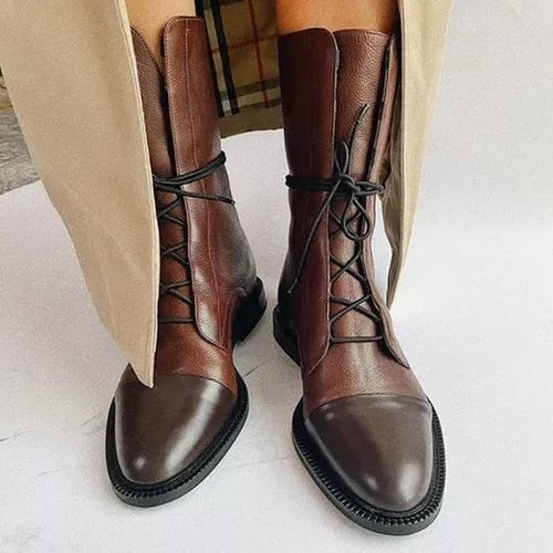 Selene Women's Boots – Elegant Heeled Lace-Up Boots in Premium Leather