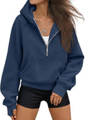 Madison Women's Cropped Half-Zip Hoodie – Fleece Lined, Drop Shoulders & Relaxed Fit