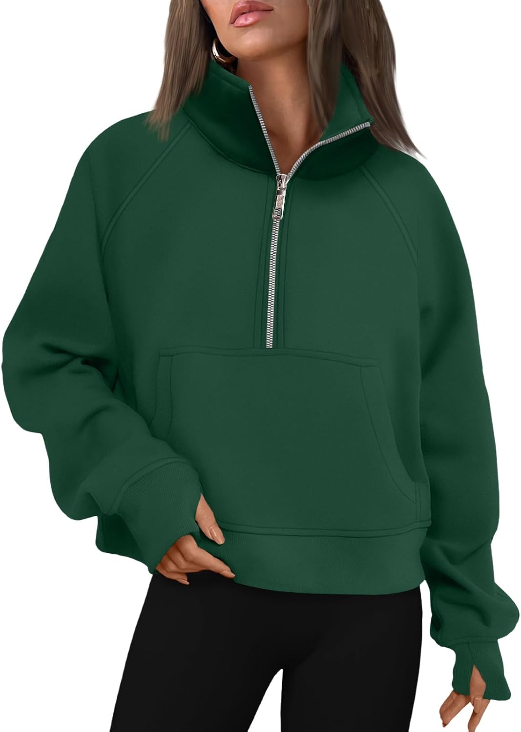 Ruby Women's Fleece-Lined Hoodie – Drop Shoulders, Thumb Holes & Kangaroo Pocket