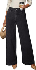 Grace Women's High-Waisted Jeans – Straight Wide Leg, Stretch Denim & 5 Pockets