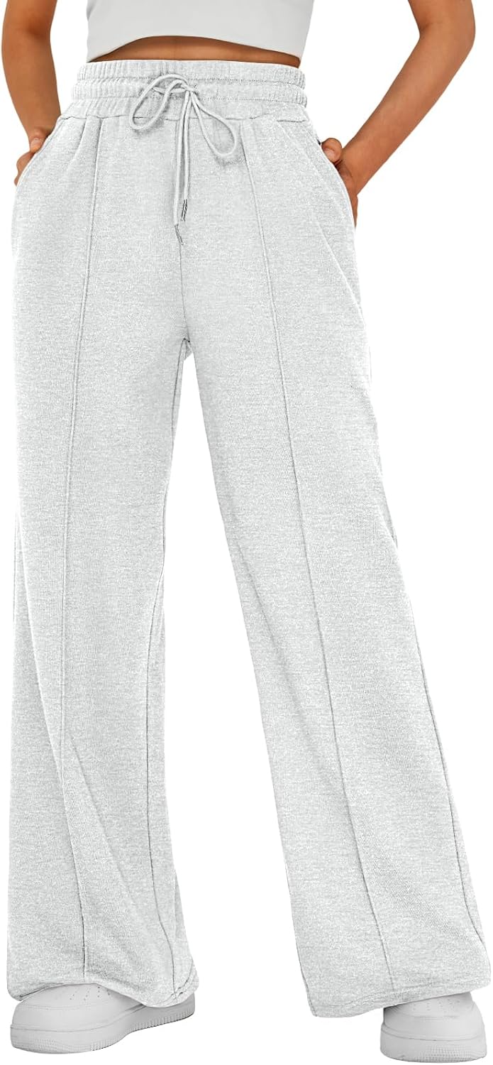 Lucy Women's Wide-Leg Sweatpants – High Waist, Drawstring & Side Pockets