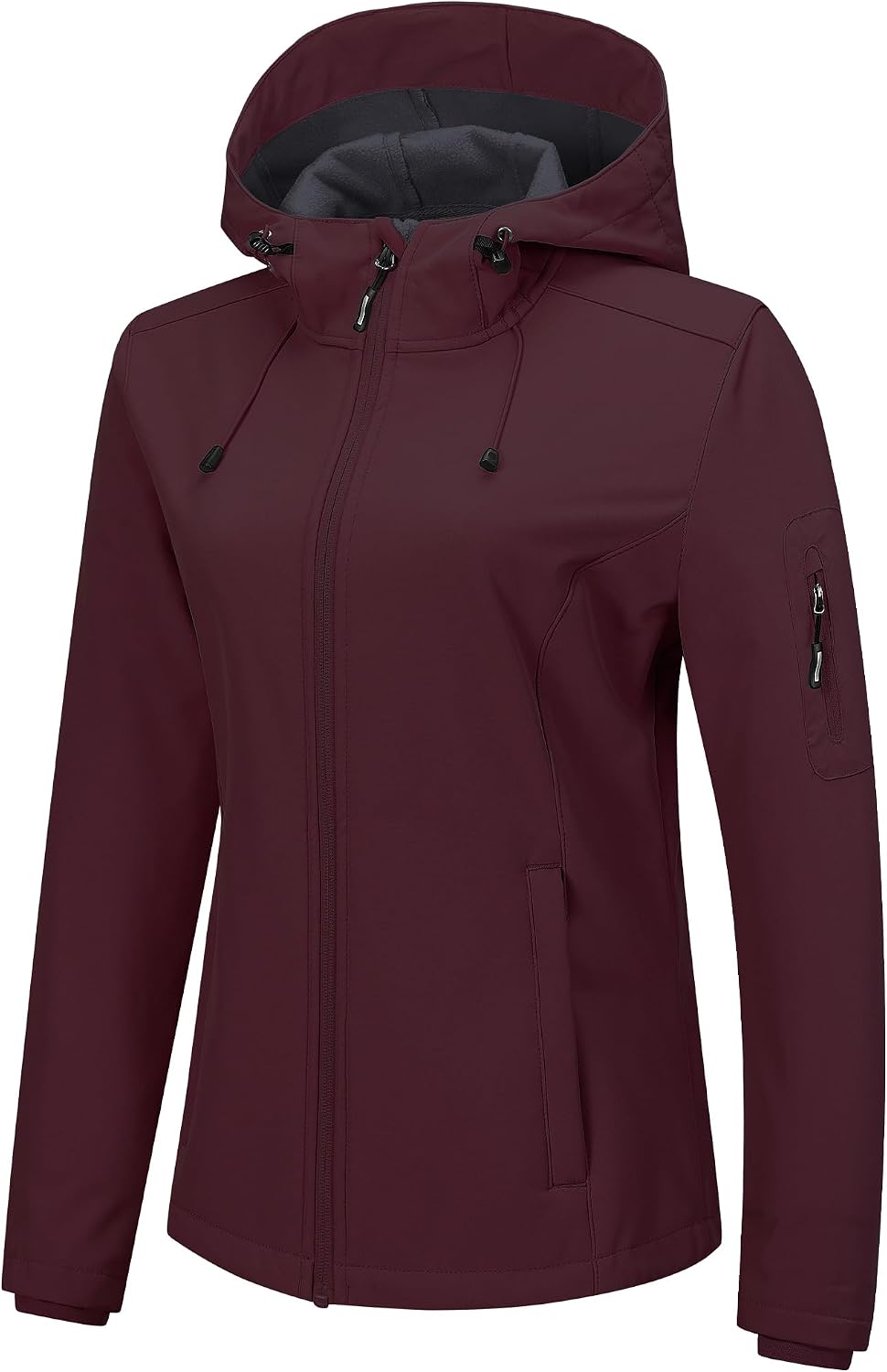 Helena Women's Softshell Jacket – Fleece Lined, Hooded, Windproof & 5 Pockets