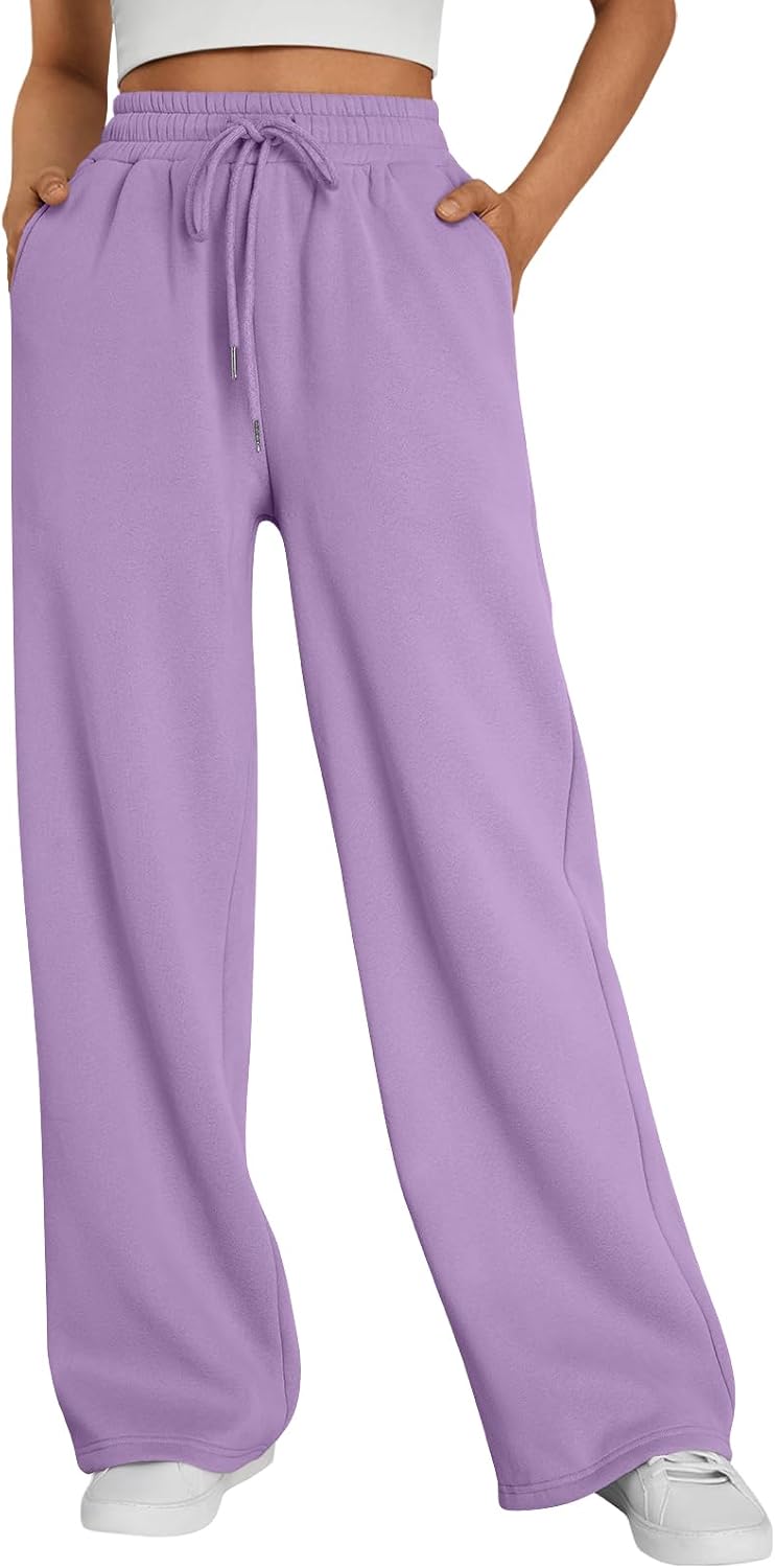 Wren Women's Wide-Leg Sweatpants – High Waist, Drawstring & Pockets