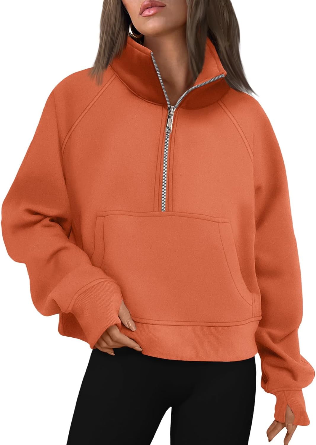 Ruby Women's Fleece-Lined Hoodie – Drop Shoulders, Thumb Holes & Kangaroo Pocket