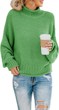 Hazel Women's Cable Knit Turtleneck Sweater – Batwing Sleeves, Oversized Fit & Hip Length