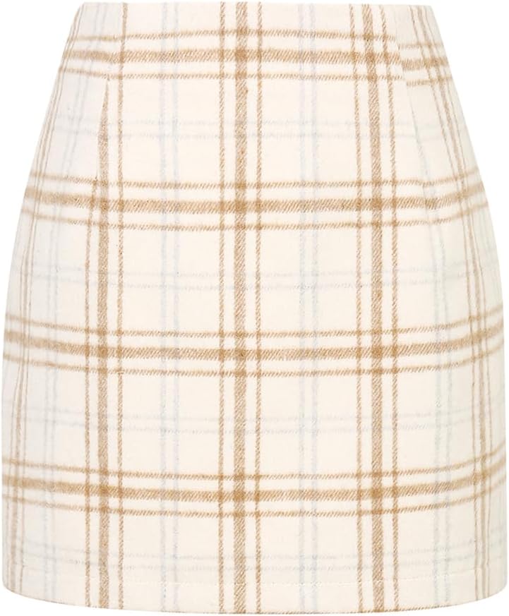 Daisy Women's Plaid Mini Skirt – High Waist, Pencil Fit & Invisible Side Zip