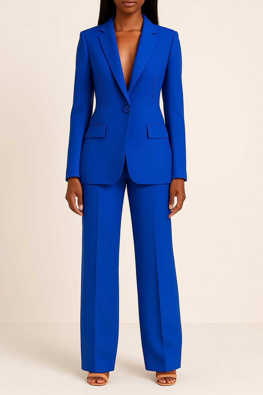 Odette Women's Ensemble – Elegant Satin Pantsuit with a Relaxed Fit & Modern Style