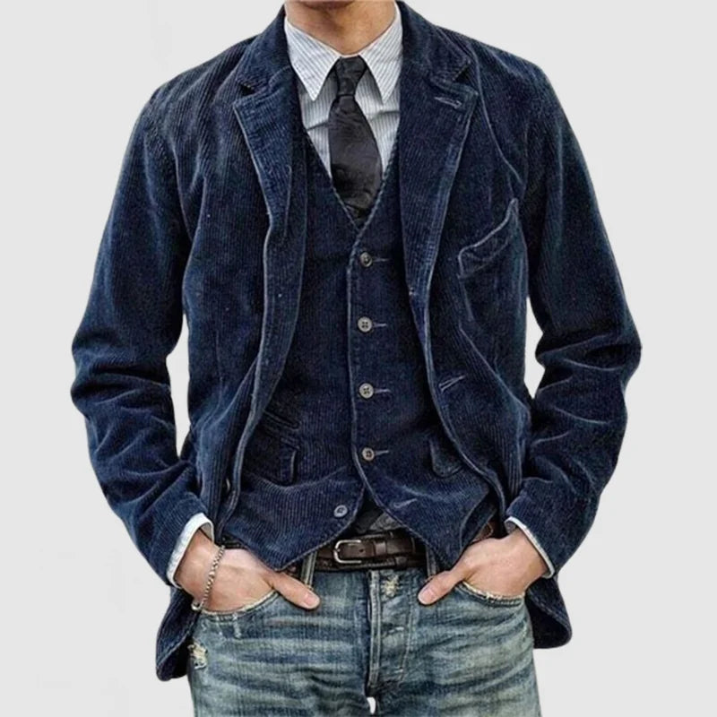 Nathaniel Men's Corduroy Blazer – Elegant, Warm & Versatile with a Modern Vest