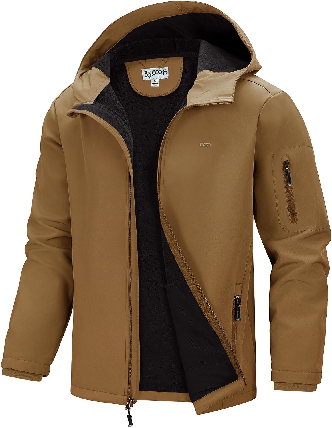 Isaac Men's Softshell Jacket – Hooded, Fleece Lined, Waterproof & 5 Utility Pockets