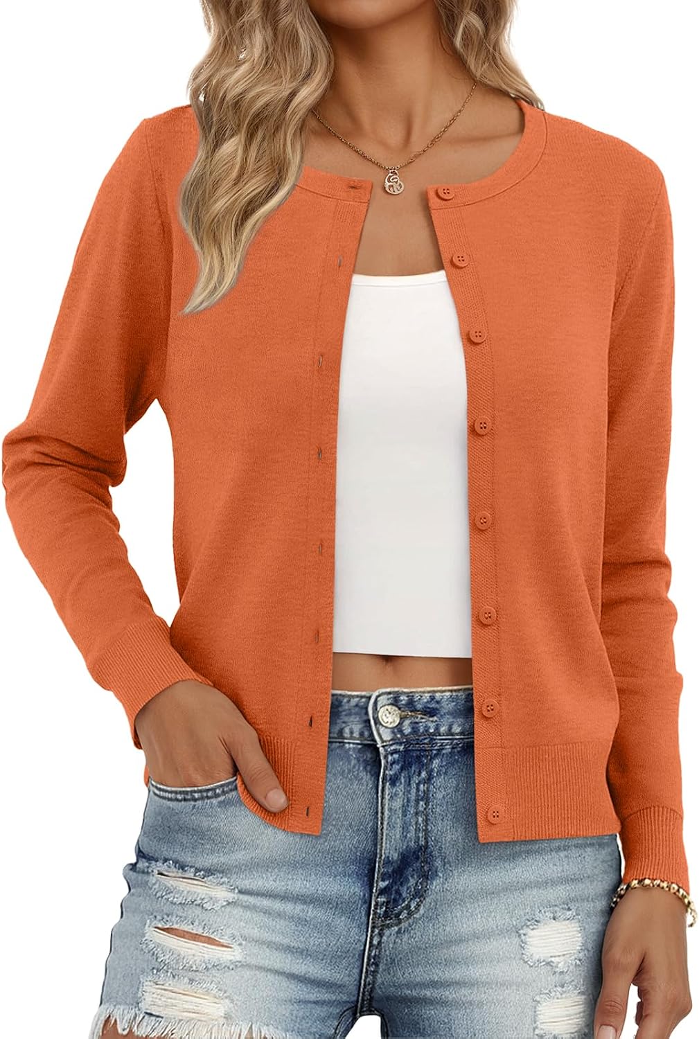 Pearl Women's Lightweight Knit Cardigan – Relaxed Fit, Soft Texture & Layering Style