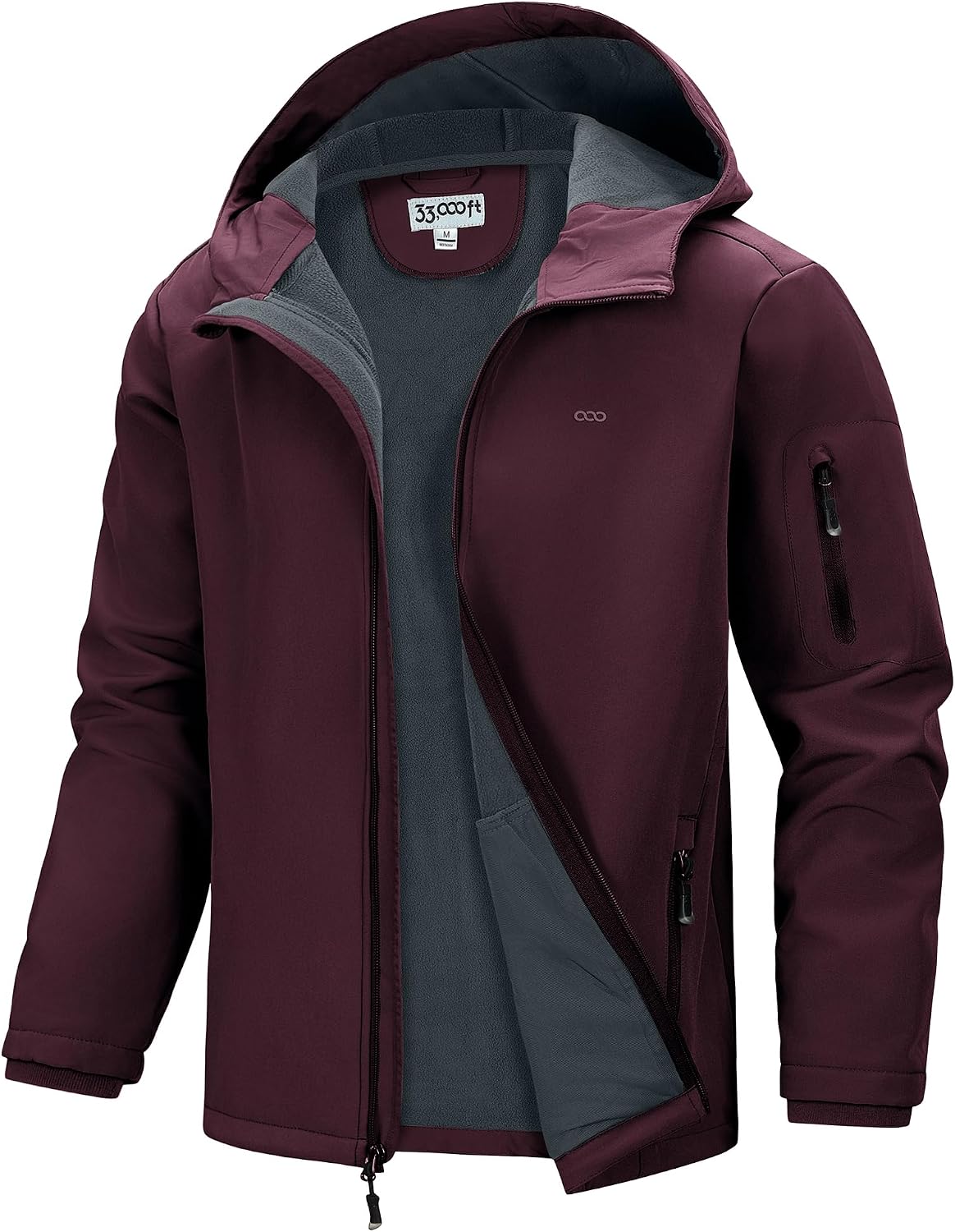 Isaac Men's Softshell Jacket – Hooded, Fleece Lined, Waterproof & 5 Utility Pockets