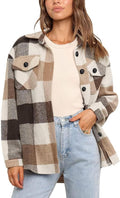 Miranda Women's Plaid Shacket – Loose Fit, Button Front & Chest Pockets