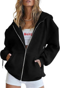 Amelia Women's Zip-Up Hoodie – Drawstring Hood, Side Pockets & Relaxed Fit