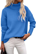 Aubrey Women's Turtleneck Sweater – High-Low Hem, Drop Shoulders & Oversized Fit