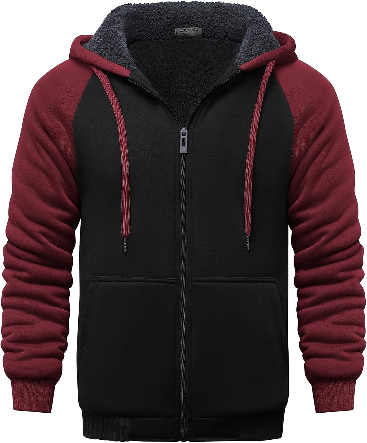 Gabriel Men's Fleece-Lined Zip Hoodie – Colour Block, Full Zip & Side Pockets