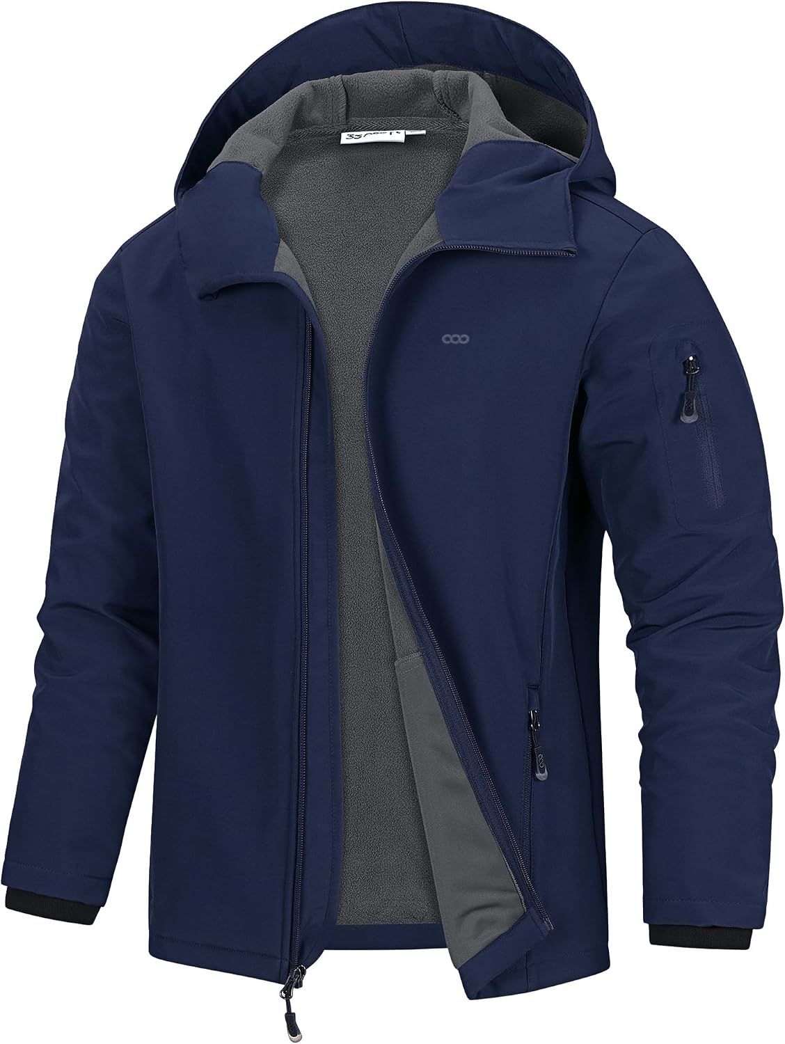 Isaac Men's Softshell Jacket – Hooded, Fleece Lined, Waterproof & 5 Utility Pockets